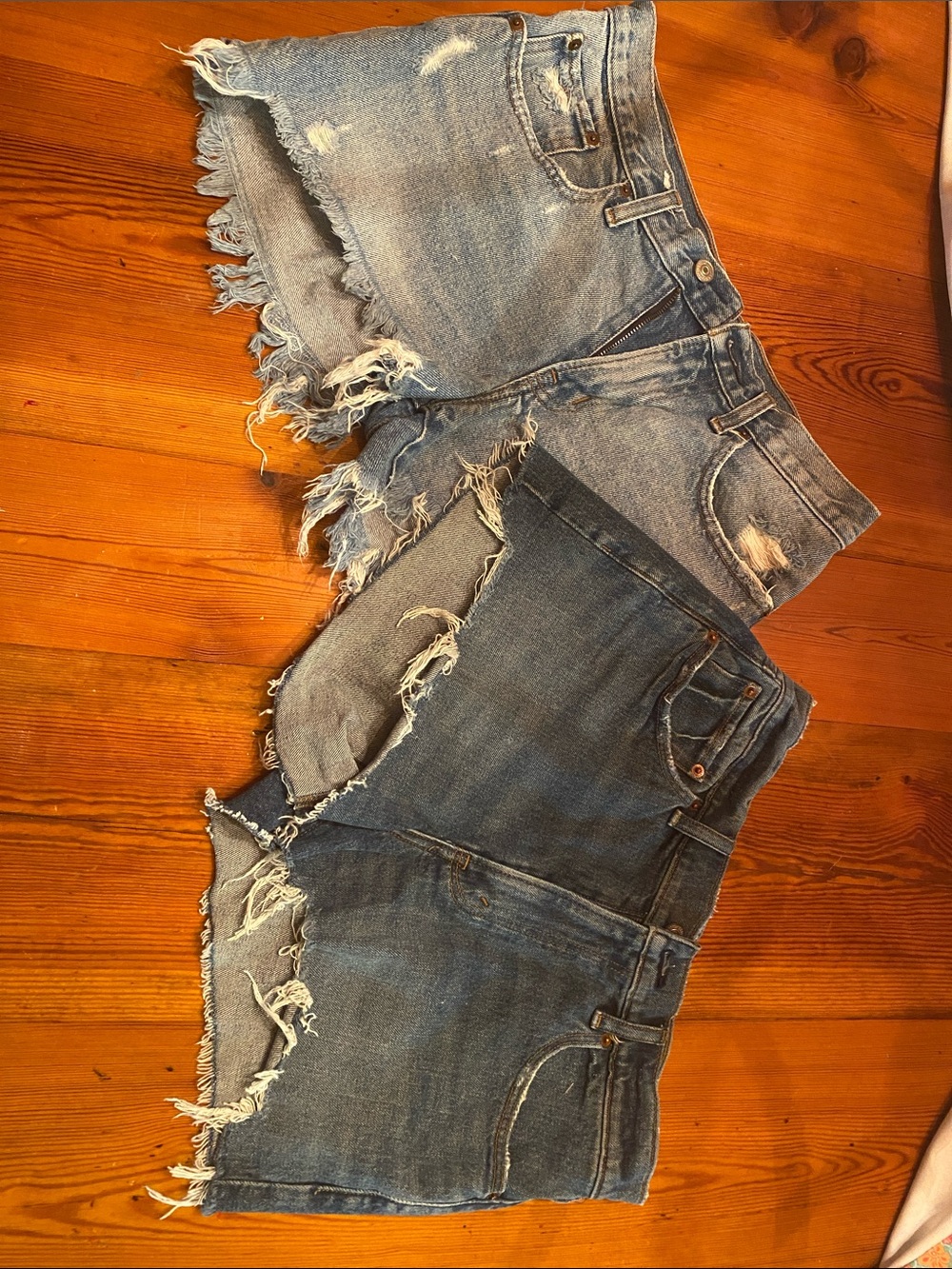 Abercrombie & Fitch Distressed Light Blue Denim Cutoff Shorts